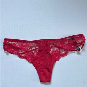 Victoria’s Secret red lace thong panty size XL